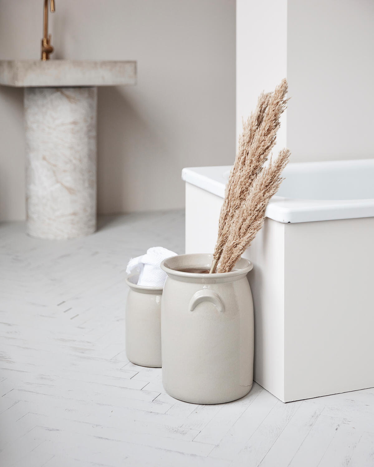 Keramikkrukke, Shellish Grey - H36 cm