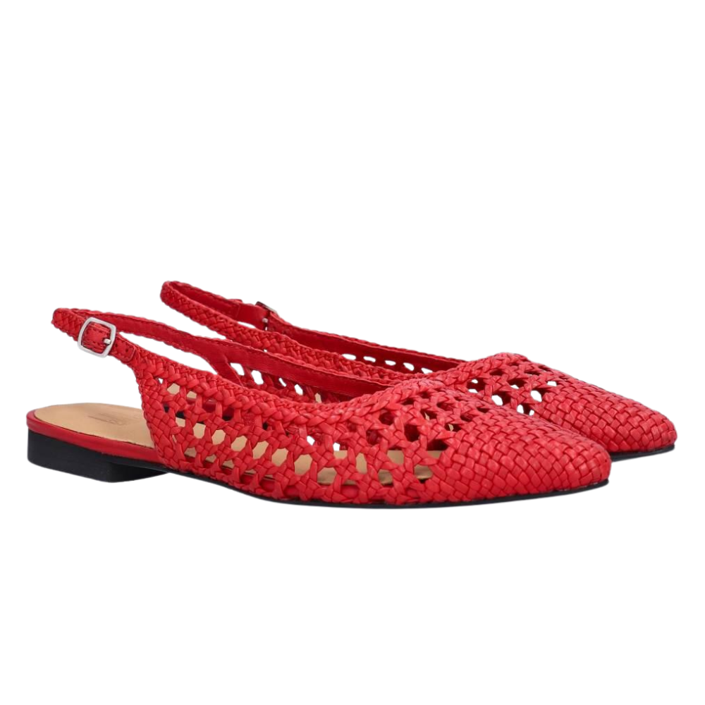 Slingback ballerinasko - Red Nappa 79