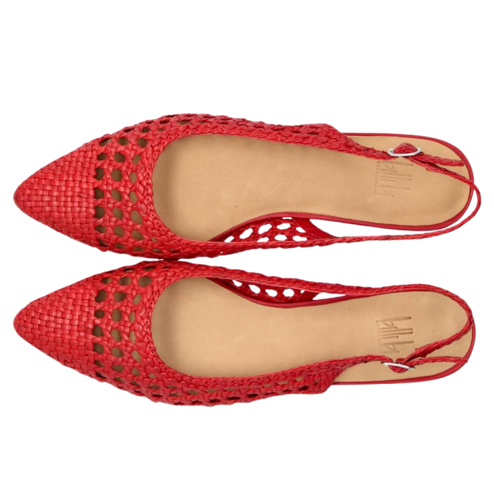 Slingback ballerinasko - Red Nappa 79