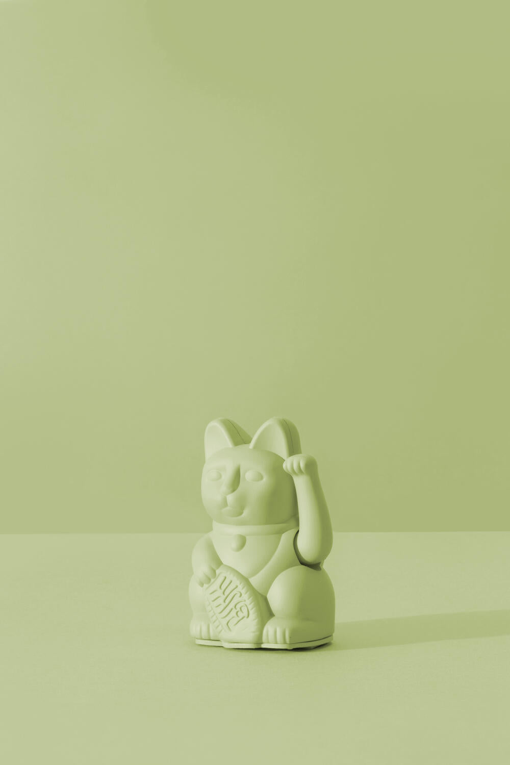 Maneki-Neko kat, mini - pastelgrøn