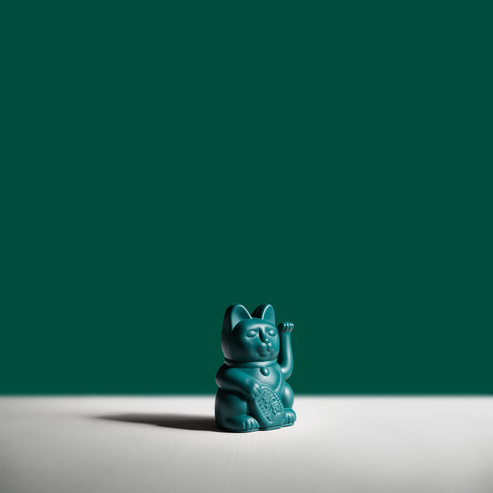 Maneki-Neko kat, mini - grøn