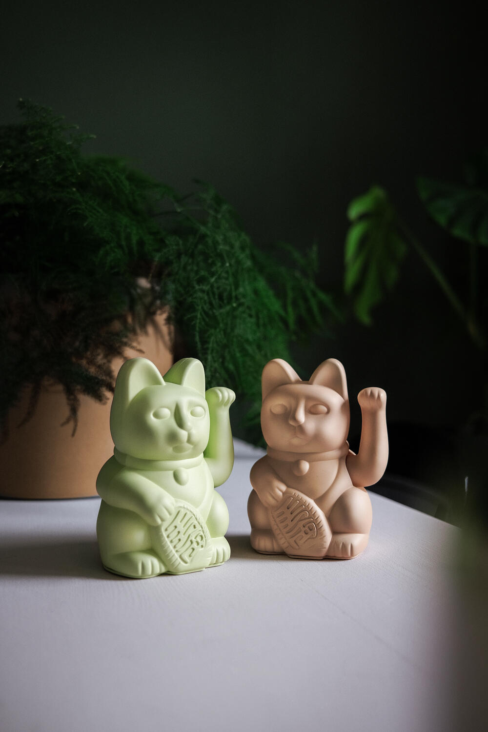 Maneki-Neko kat - Pastelgrøn