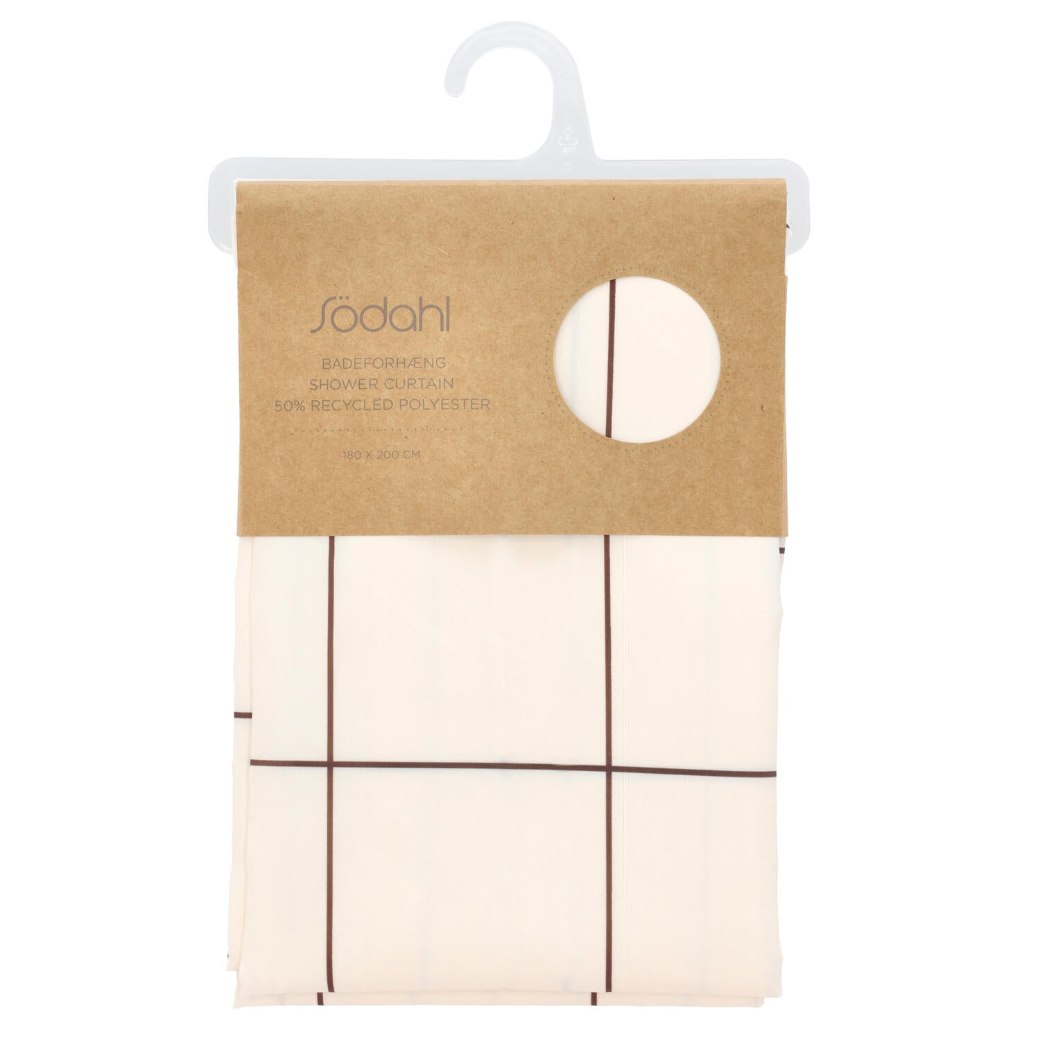 Badeforhæng, Off white - 180x200 cm.