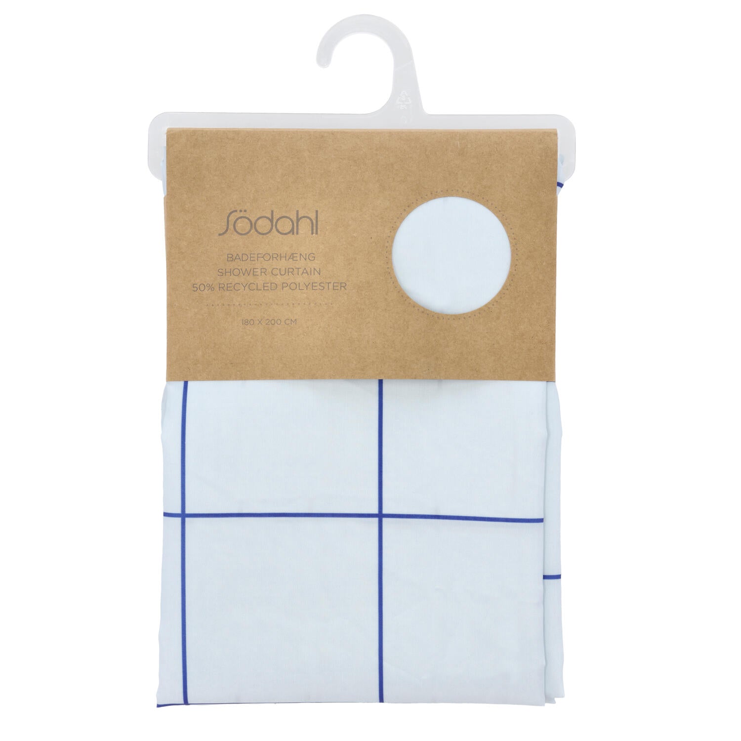 Badeforhæng, Linen Blue - 180x200 cm.