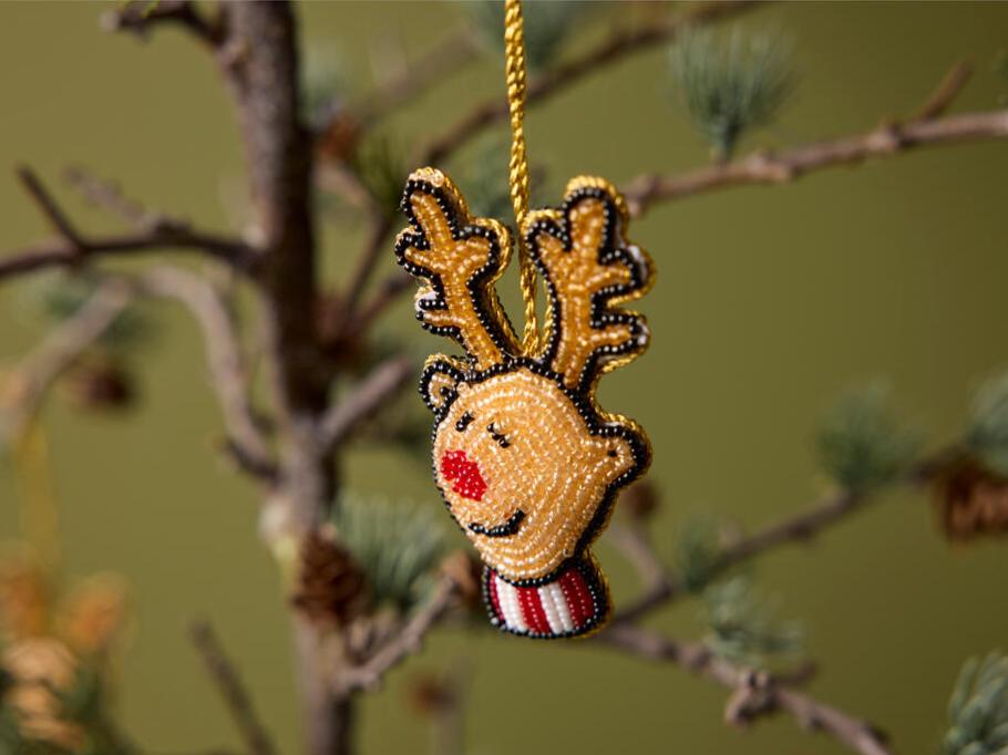 Rudolf Perle juleophæng - 5x8,5 cm.