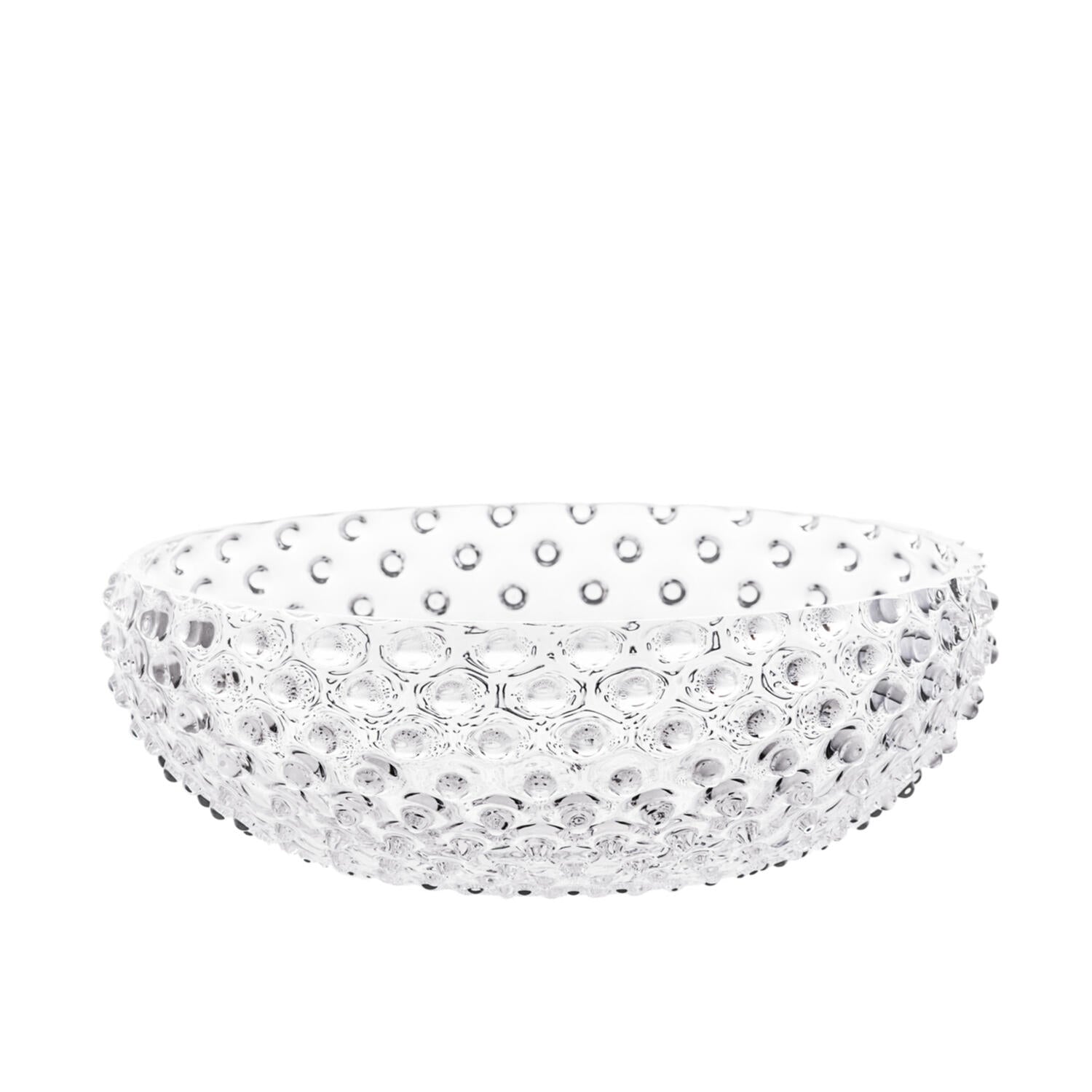 Hobnail Wide skål, Ø30 cm – Crystal