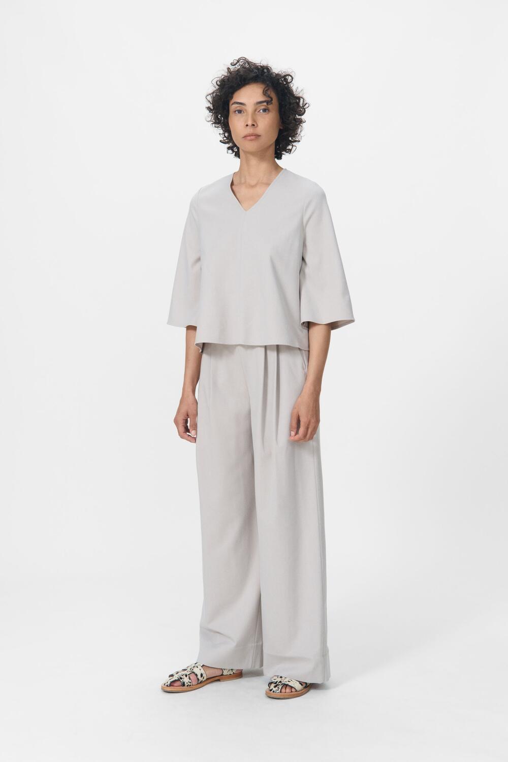 Maren bluse - Taupe Grey