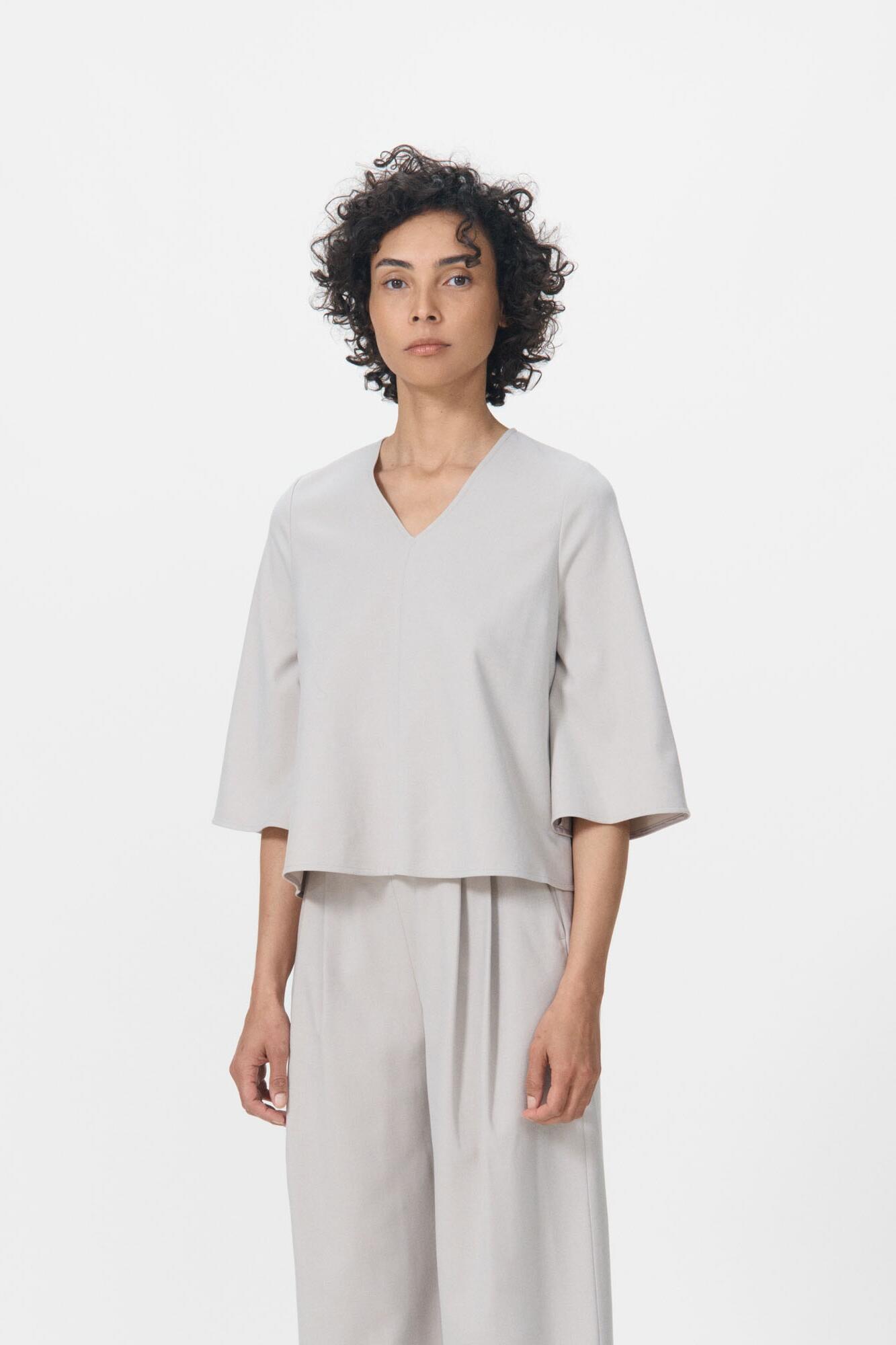 Maren bluse - Taupe Grey