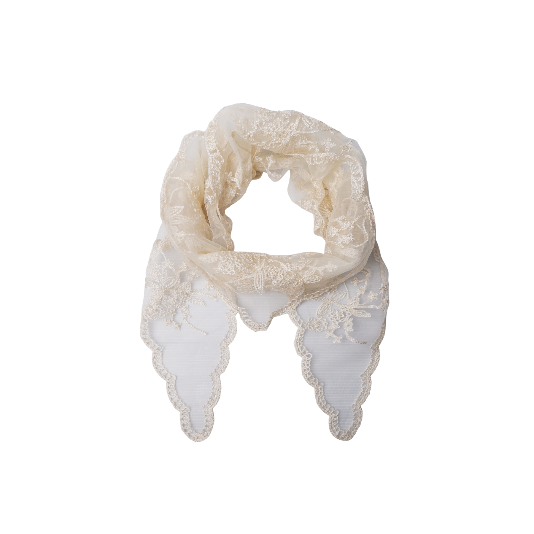 Miriana blondetørklæde - råhvid