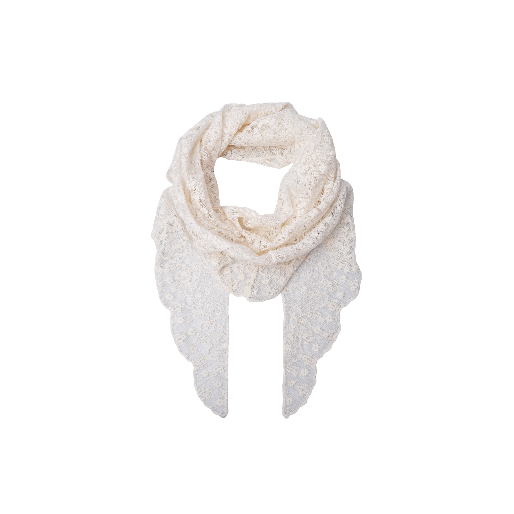 Farianna blondetørklæde - råhvid
