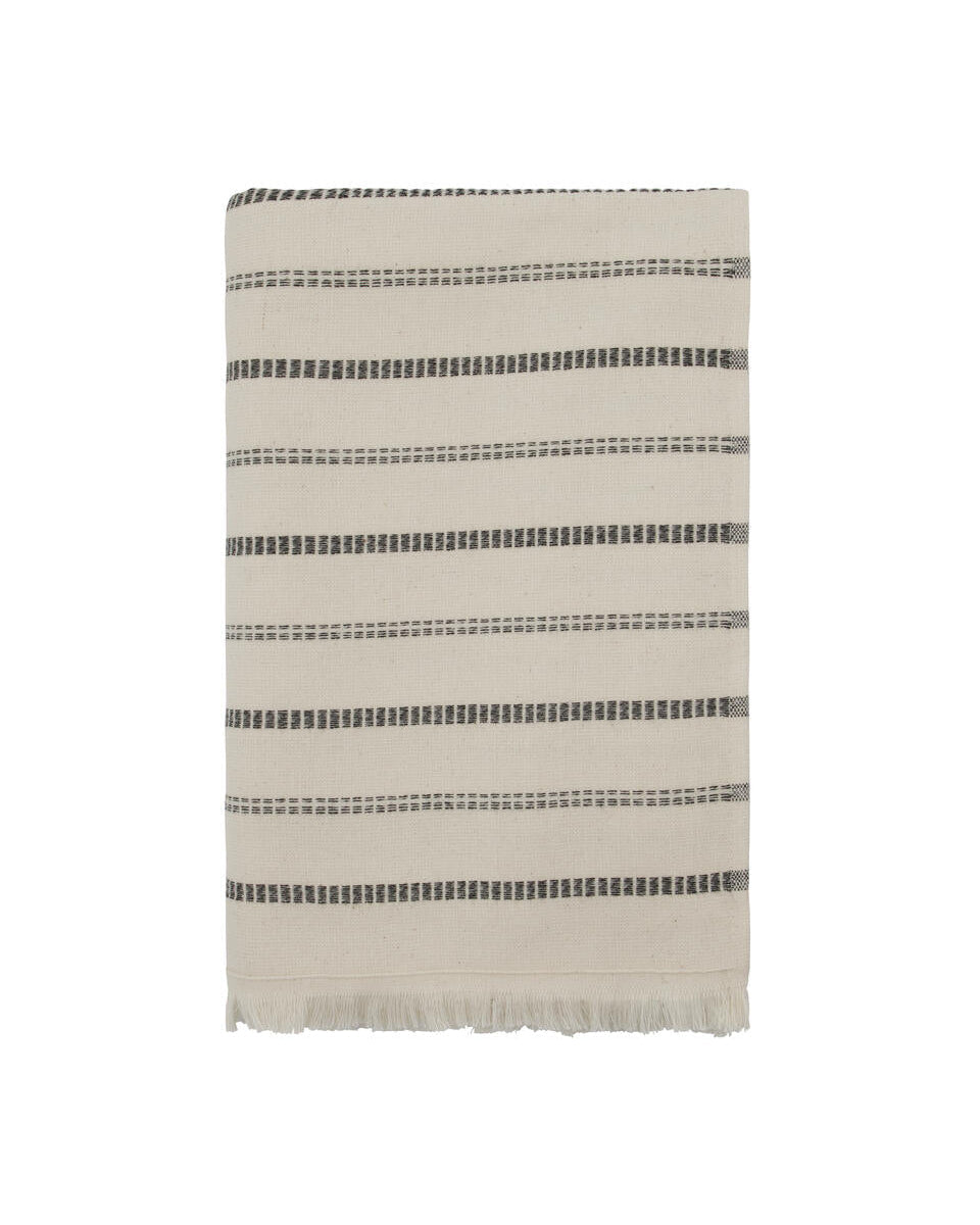 True håndklæde, råhvid/sort - 70x140 cm