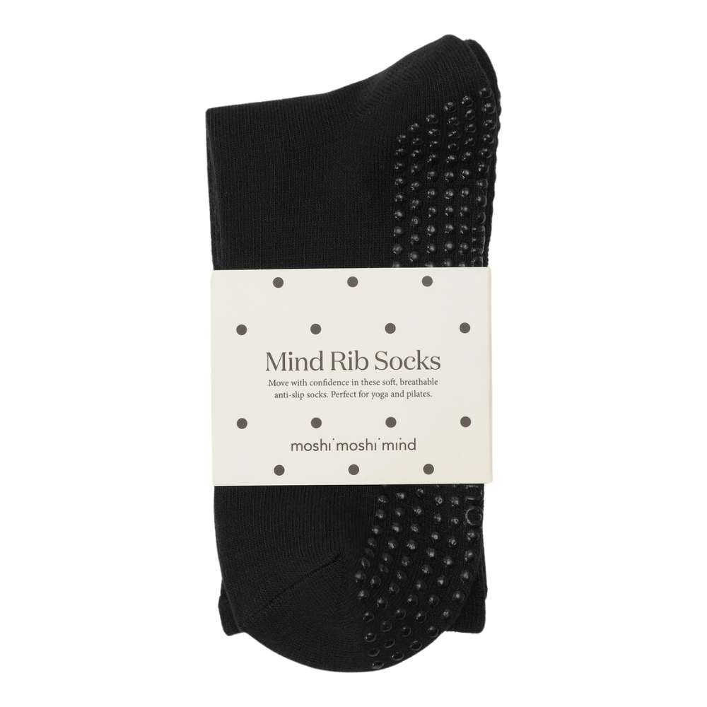 Mind Anti Slip Rib strømper - sort