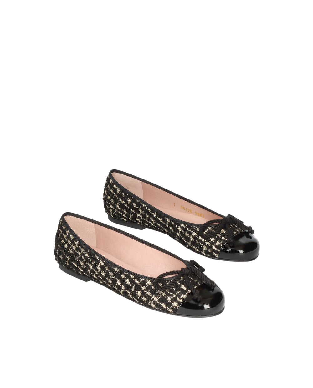 Rosario boucle ballerina - sort/creme