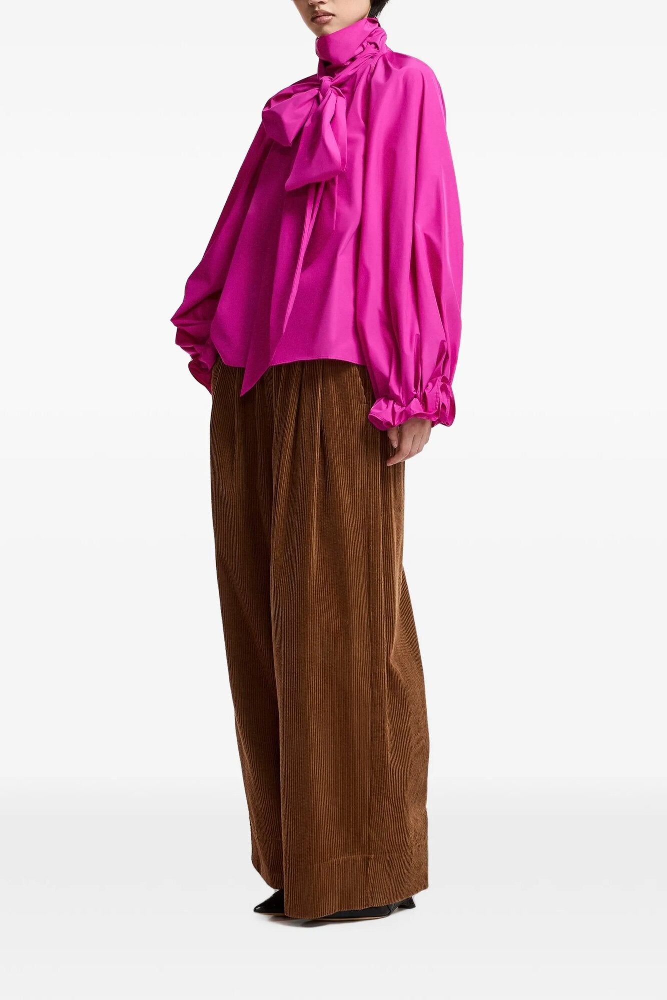 Keily Pussy Bow Tie bluse – Hot Magenta