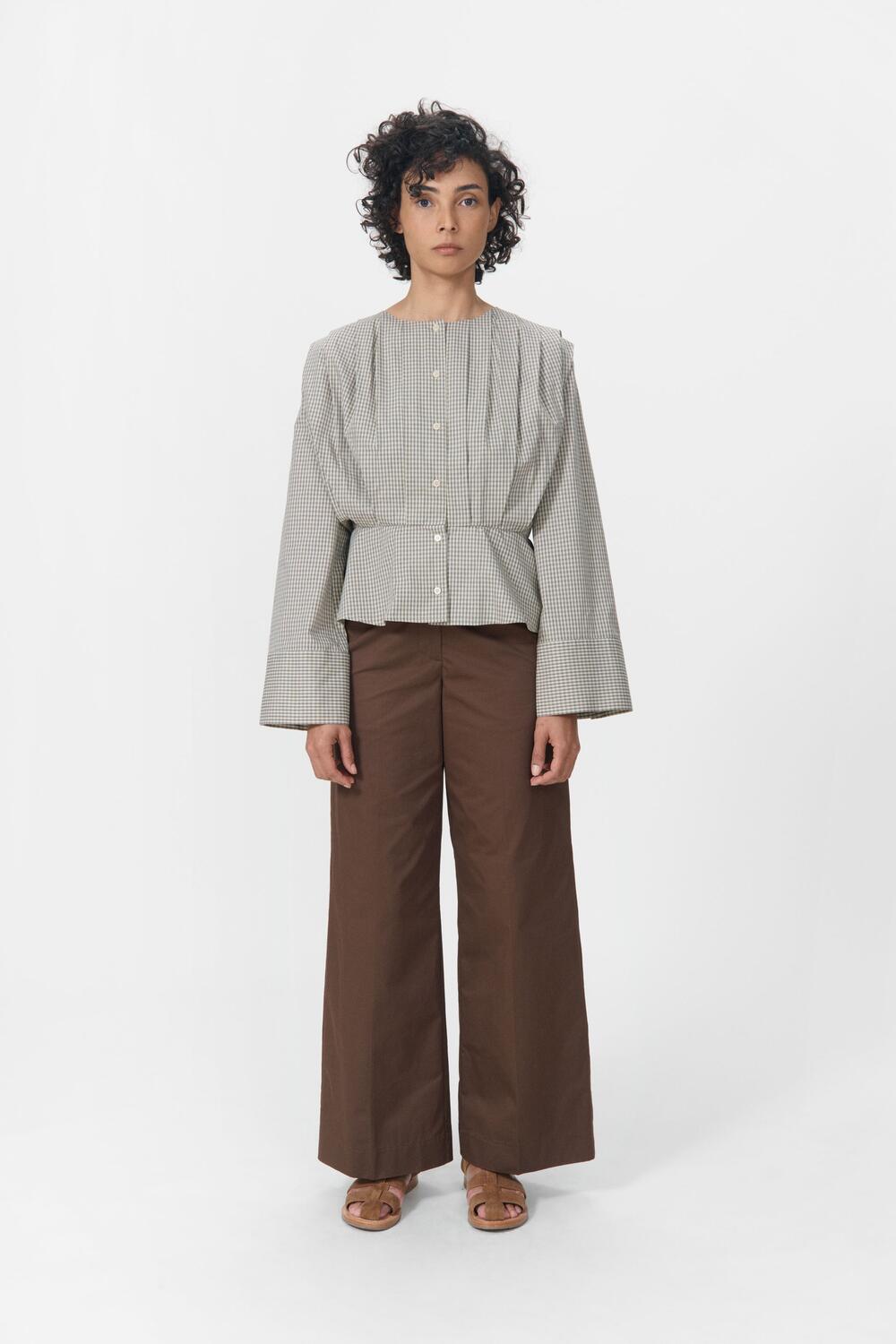 Etta bluse - Beige Check