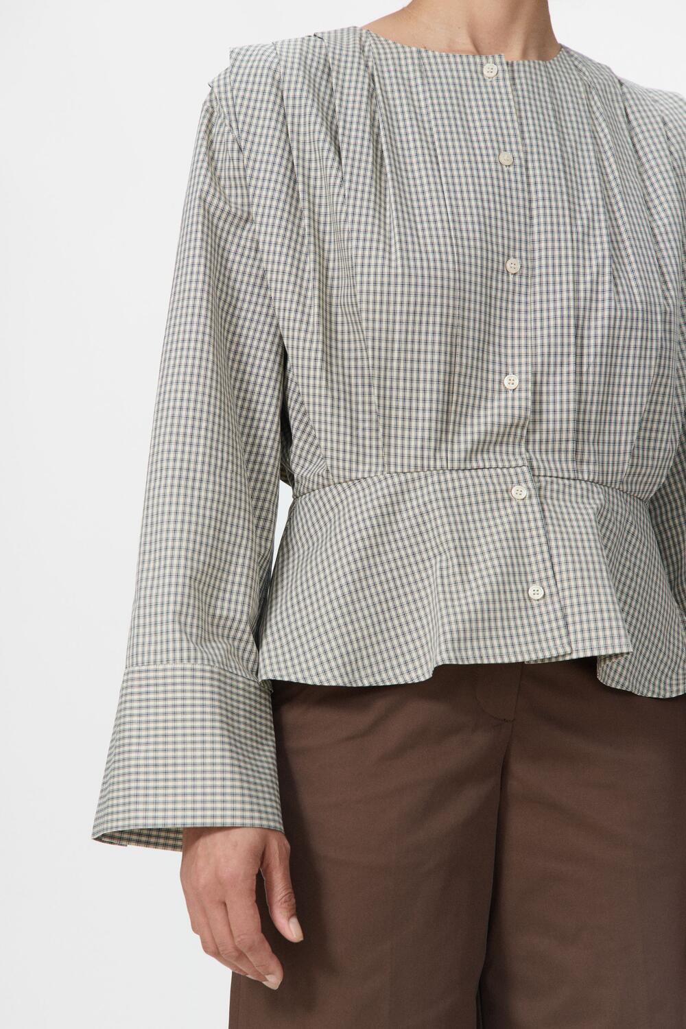 Etta bluse - Beige Check