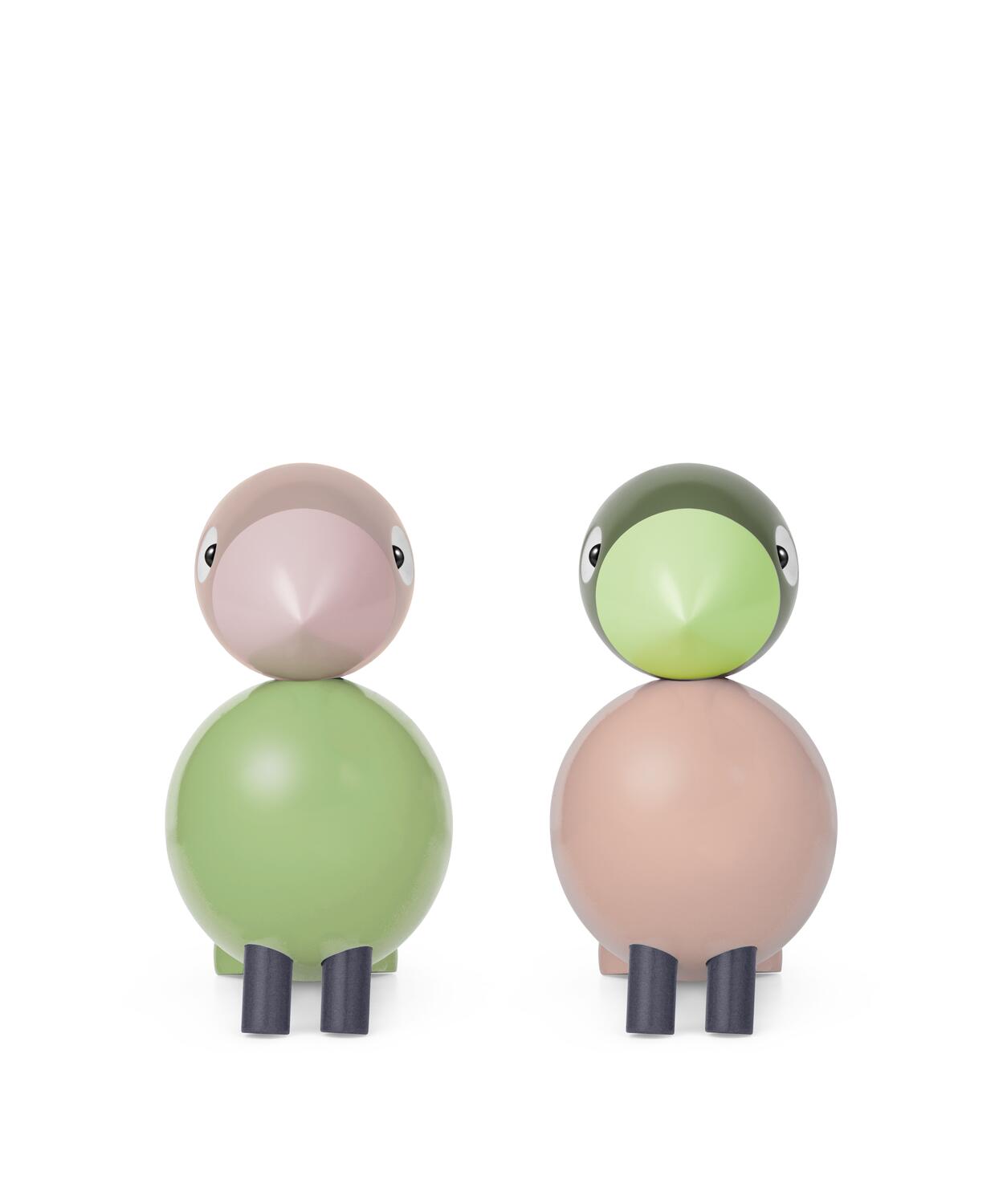 Turtelduer, grøn/rosa - 2 stk.