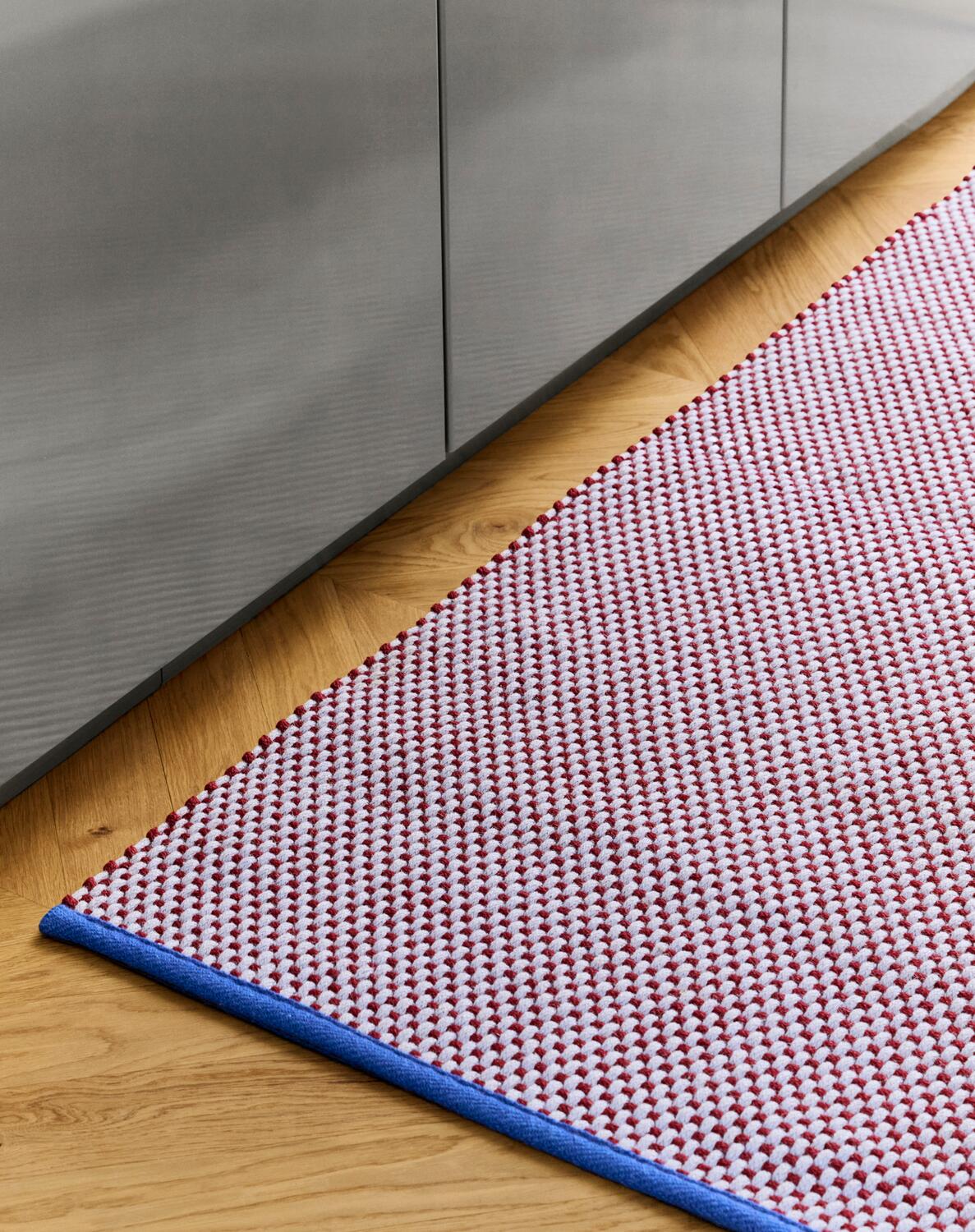 3 Colour gulvtæppe - lysegrå/bordeaux