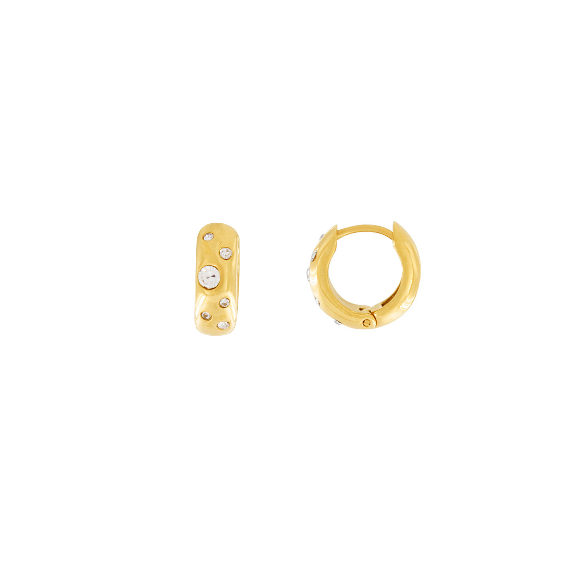 Joy Clear CZ hoops - forgyldt