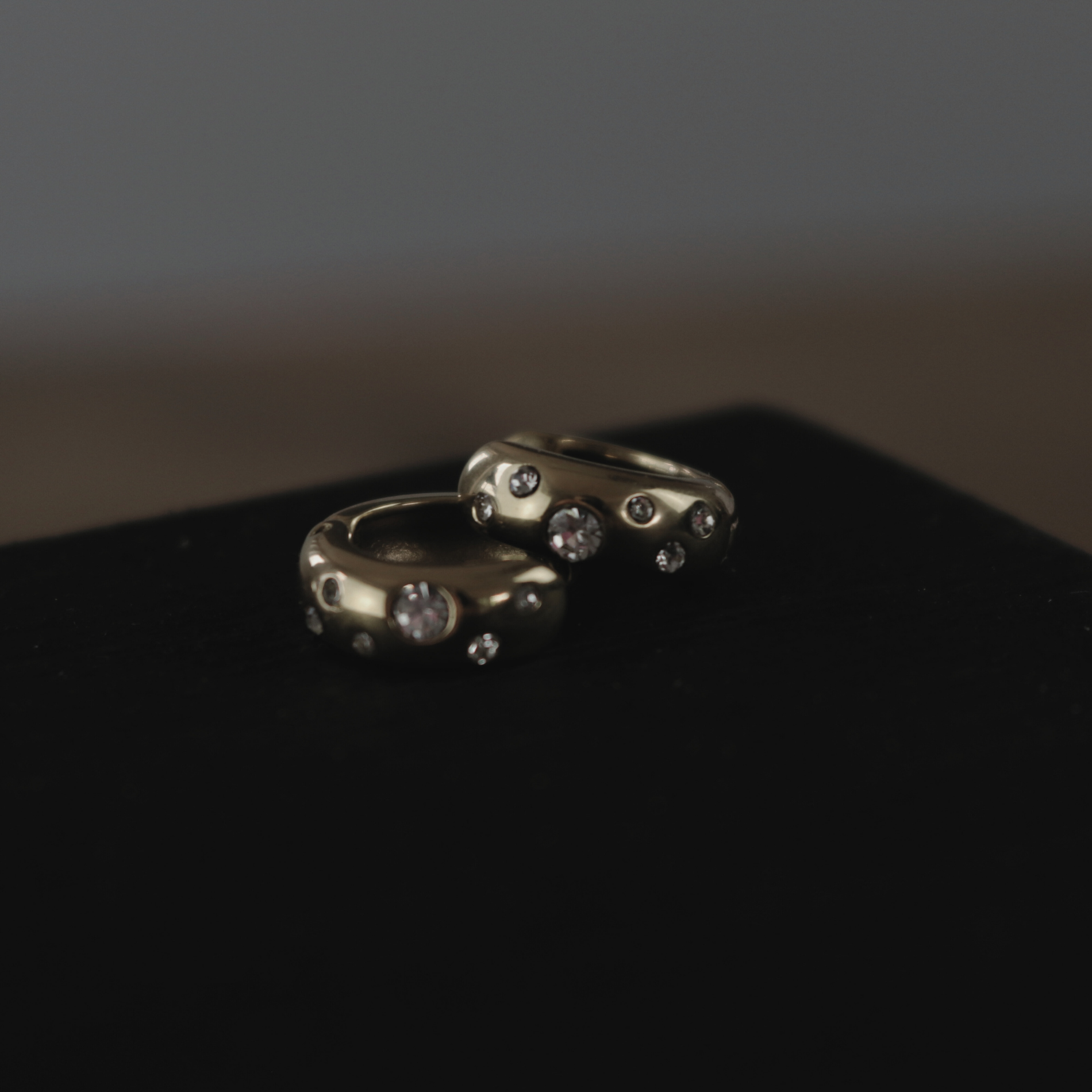 Joy Clear CZ hoops - forgyldt