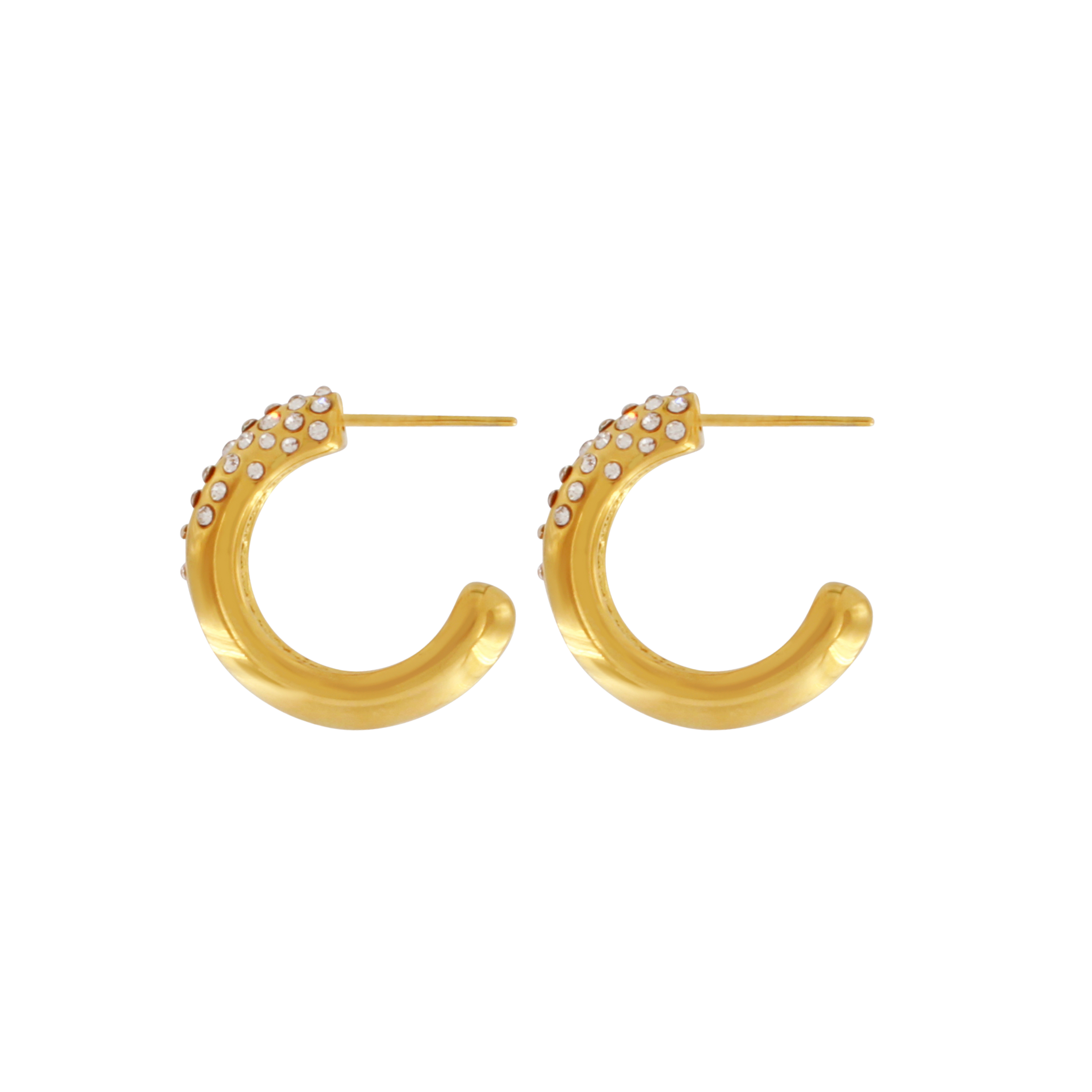 Joy Clear Top CZ hoops - forgyldt