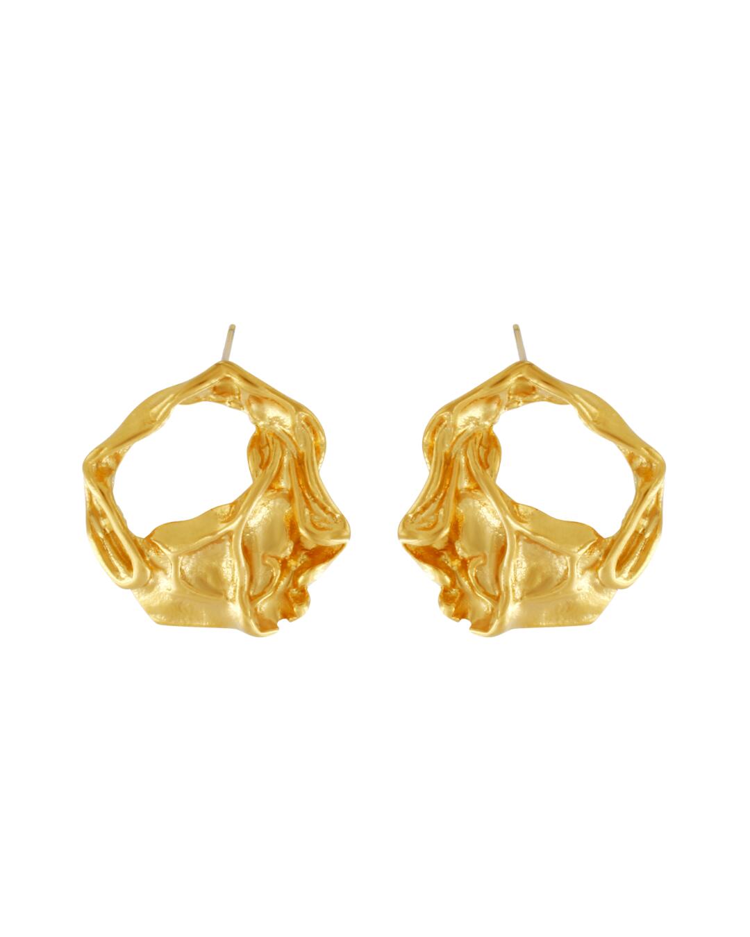 Courage Open Circle øreringe - forgyldt