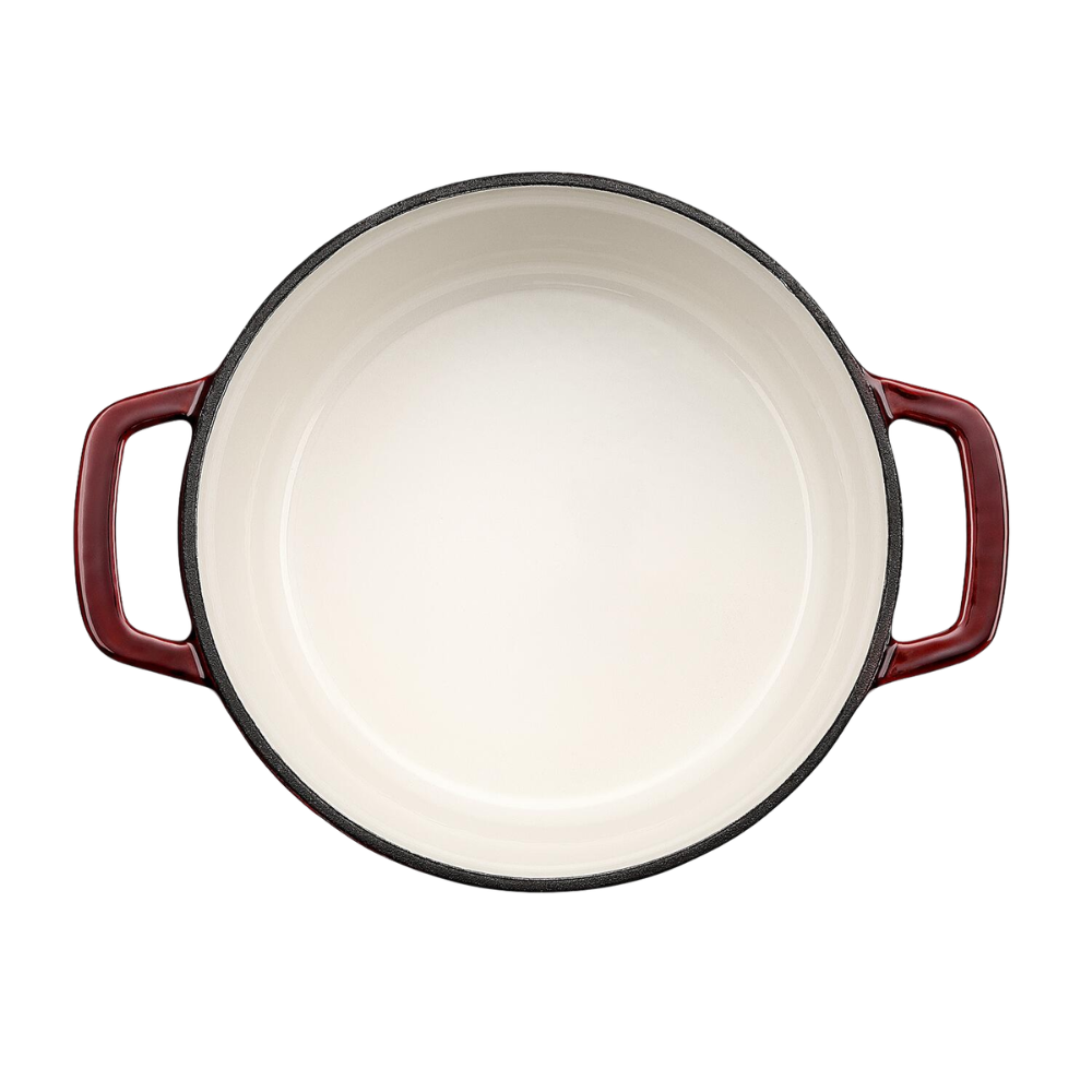 Emaljeret støbejernsgryde, Ø20 cm - Ribsrød