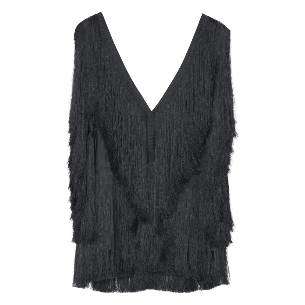 Fitao Modern Fringe top – Black