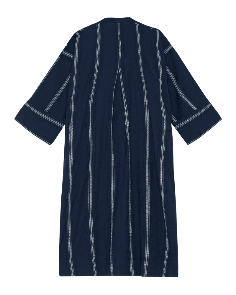 Lively Stripe skjortekjole - Dark navy/White