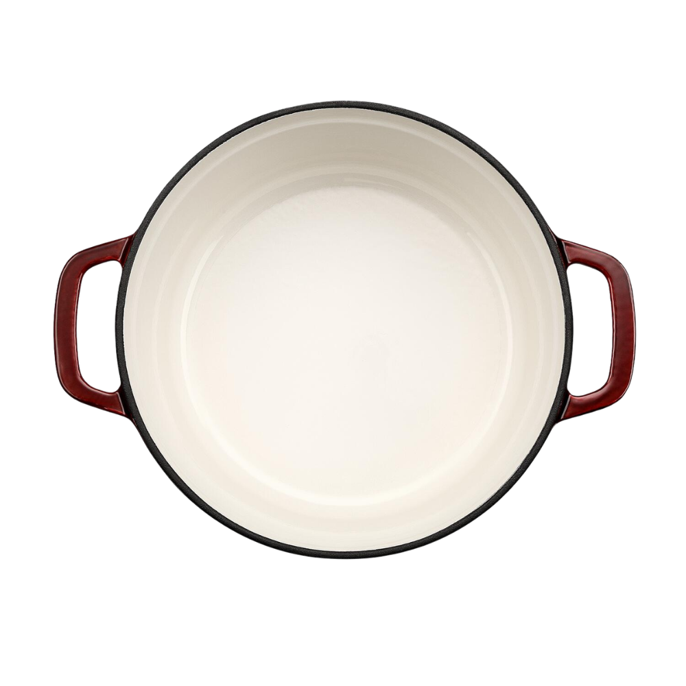 Emaljeret støbejernsgryde, Ø26 cm - Ribsrød