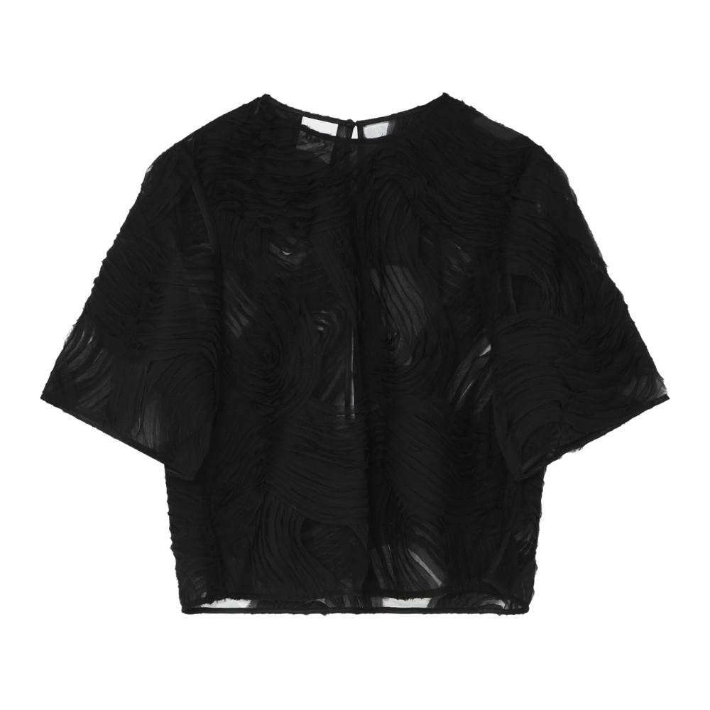 Tatiana Crochet blondebluse - sort