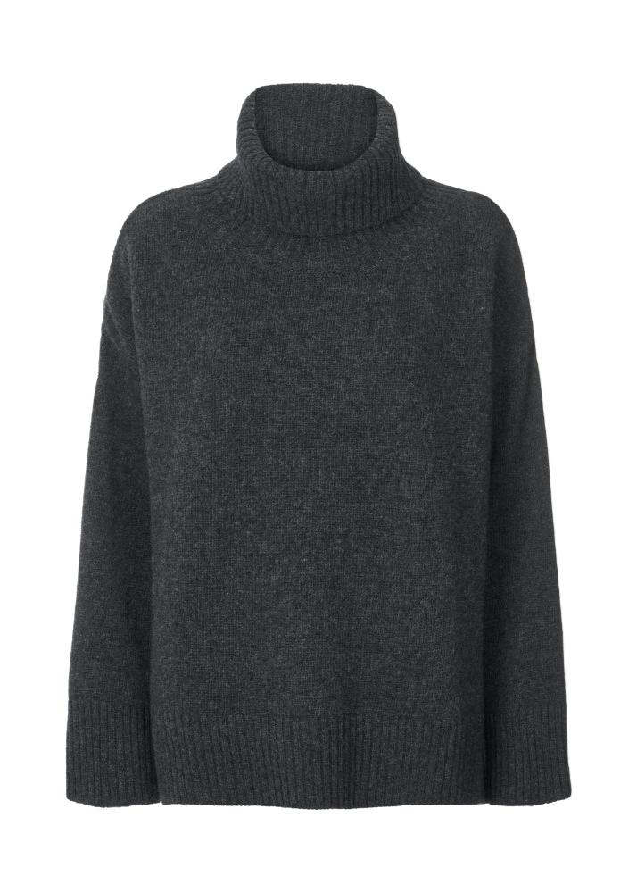 Vita Lambswool rullekrave - Dark grey