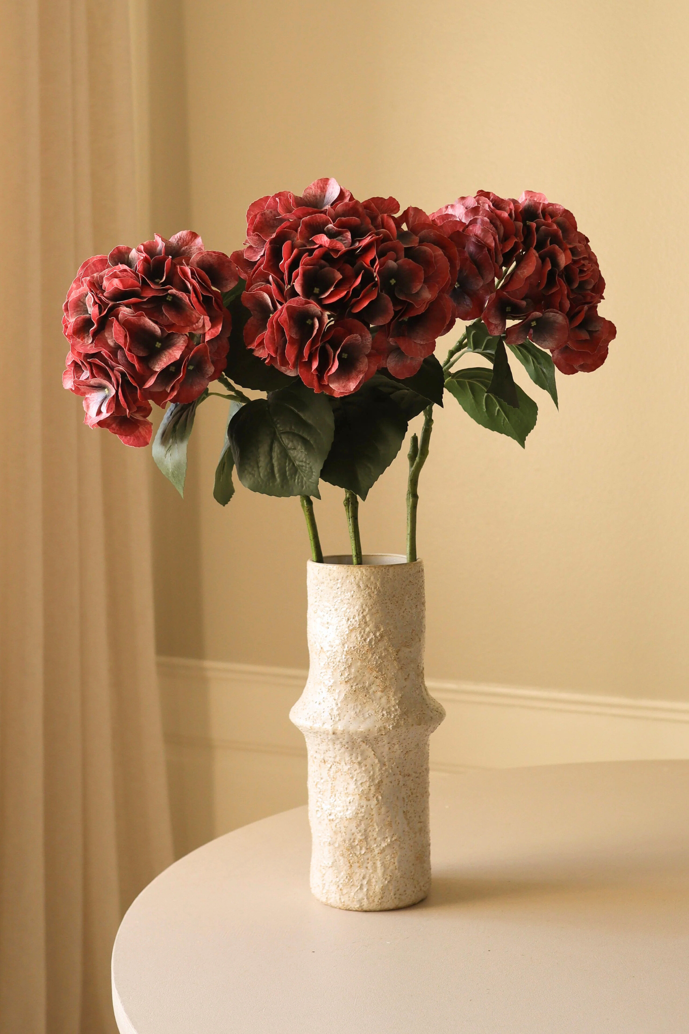 Kunstig Hortensia blomst - Burgundy