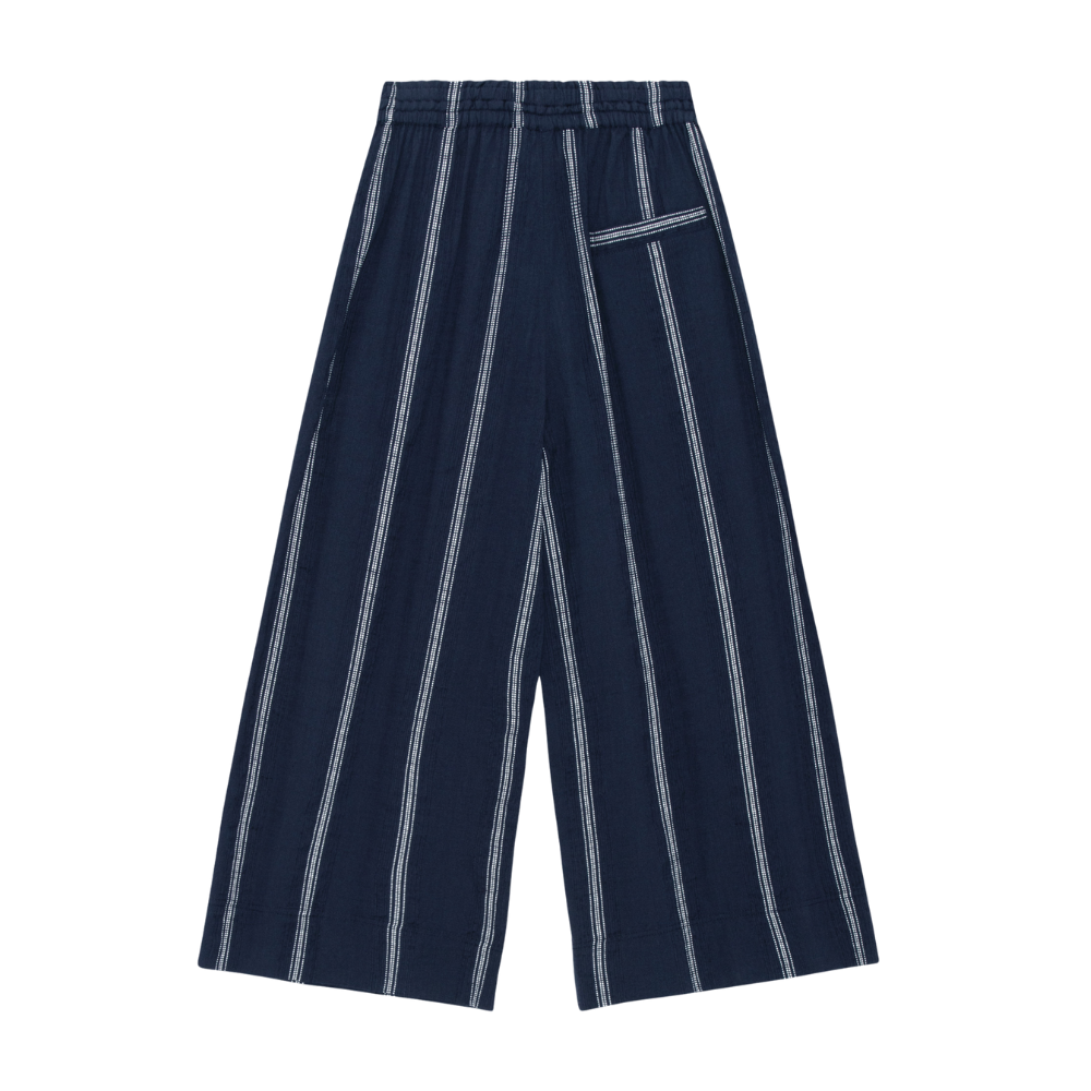 Storie Stripe bukser - Dark Navy/White