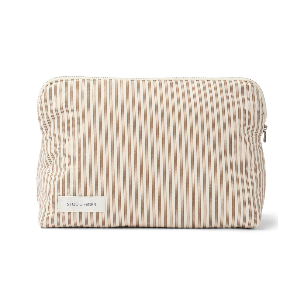Celia Mini toilettaske - Brown Beach Stripe