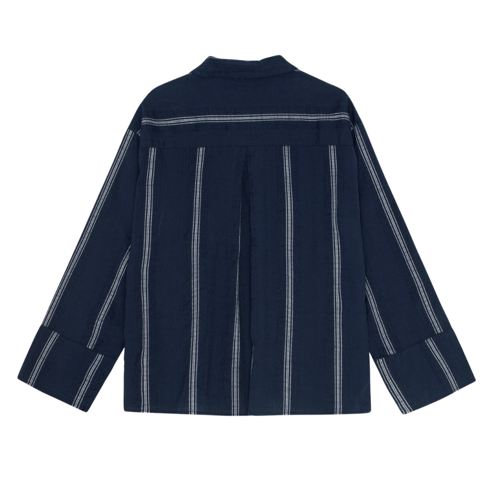 River Stripe skjorte - Dark Navy/White