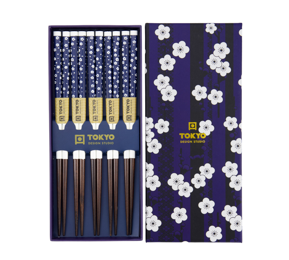 Spisepinde gavesæt, Blue Plum - 5 par