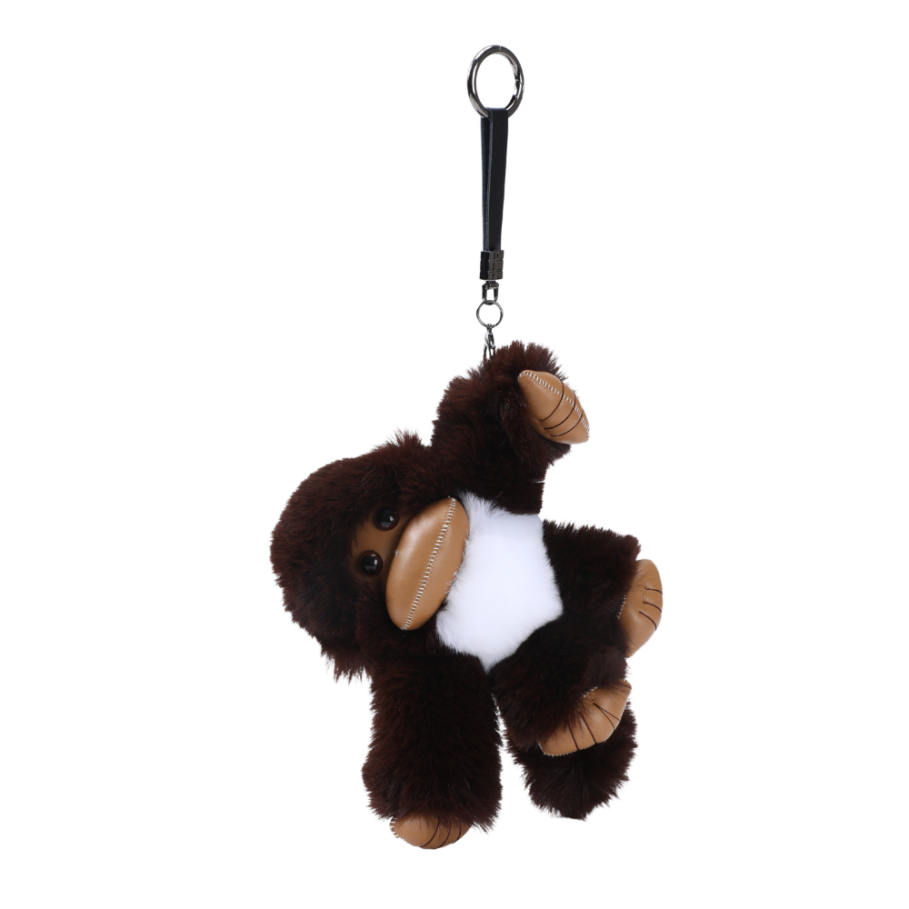 Fluffy Monkey taskevedhæng - mørkebrun