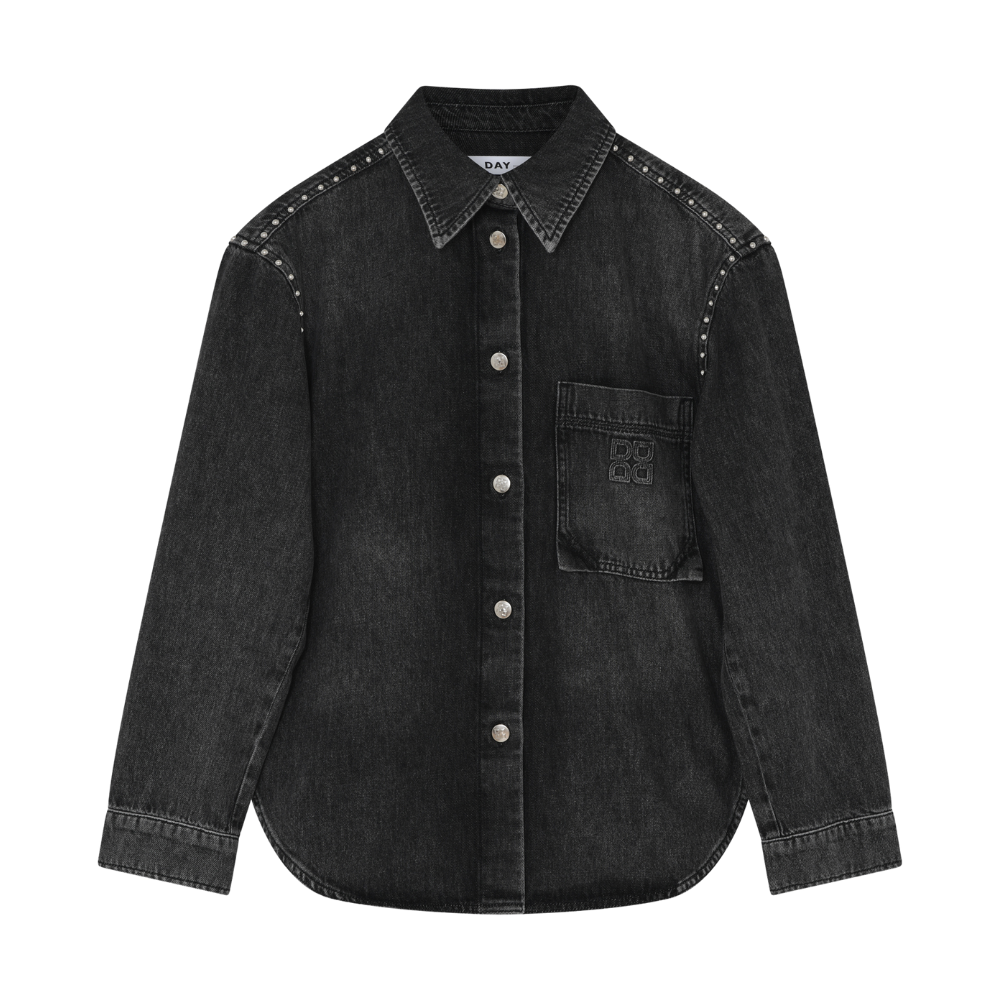 Clothilde Embellished denimskjorte - sort