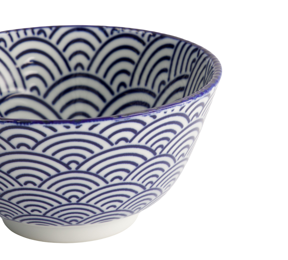 Wave Nippon Blue Rice skål - Ø12 cm