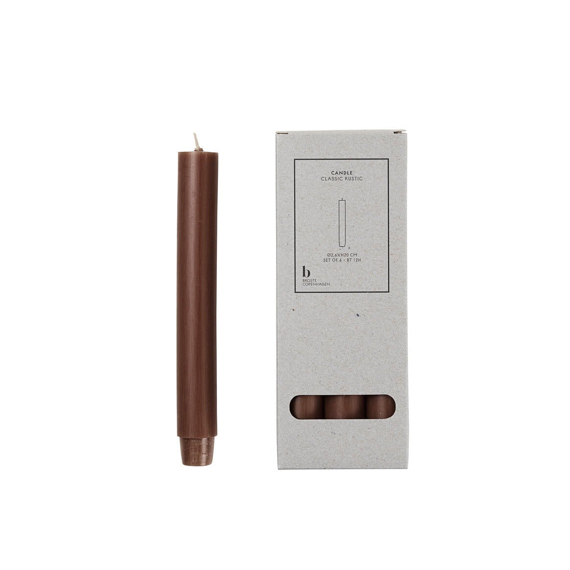 Rustic Kronelys, 6 stk. - Dark Brown