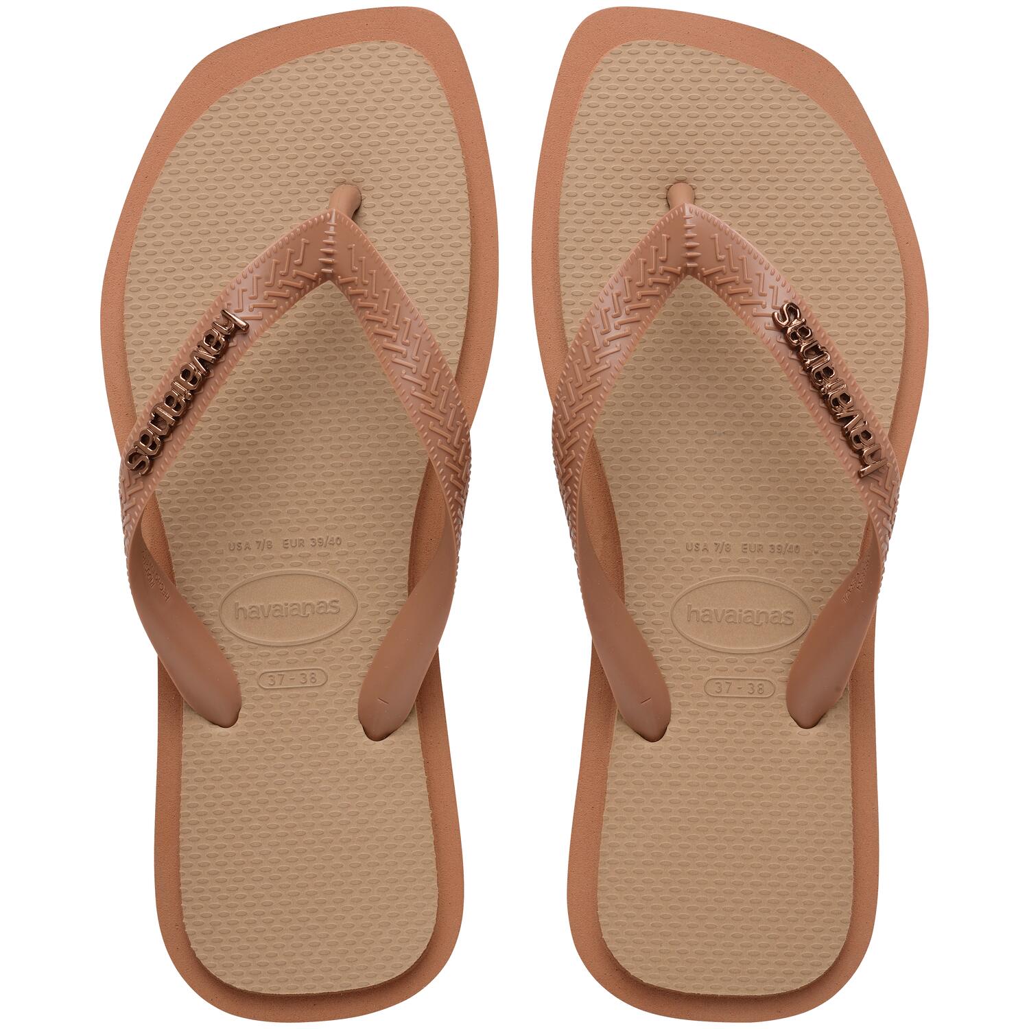 Top Square Fusion klipklapper - 4258 Rose Gold/Rust