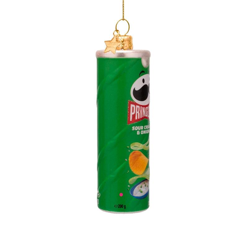 Grøn Pringles juleophæng - H12 cm.