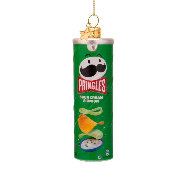 Grøn Pringles juleophæng - H12 cm.