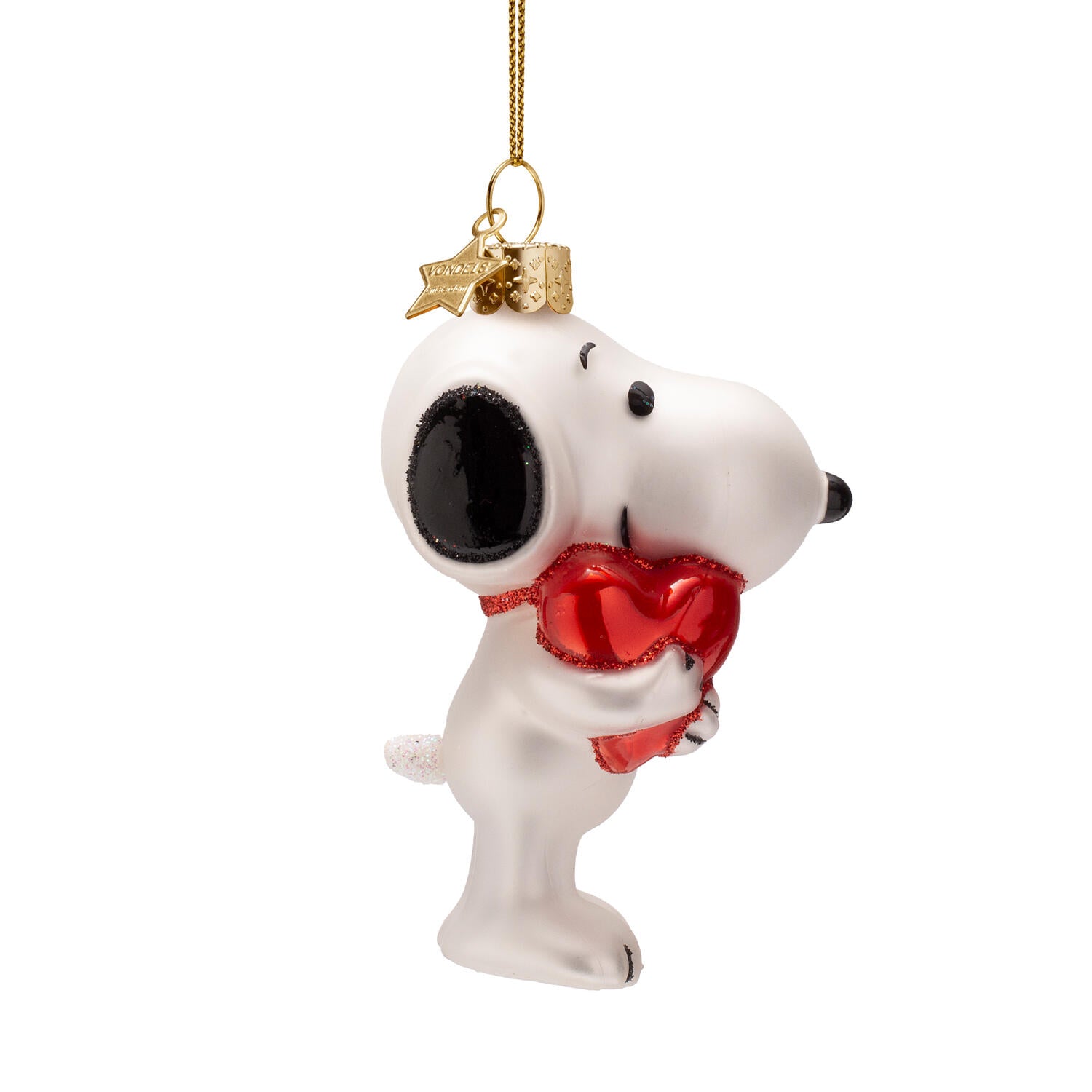 Snoopy m. hjerte juleophæng – H9,5 cm