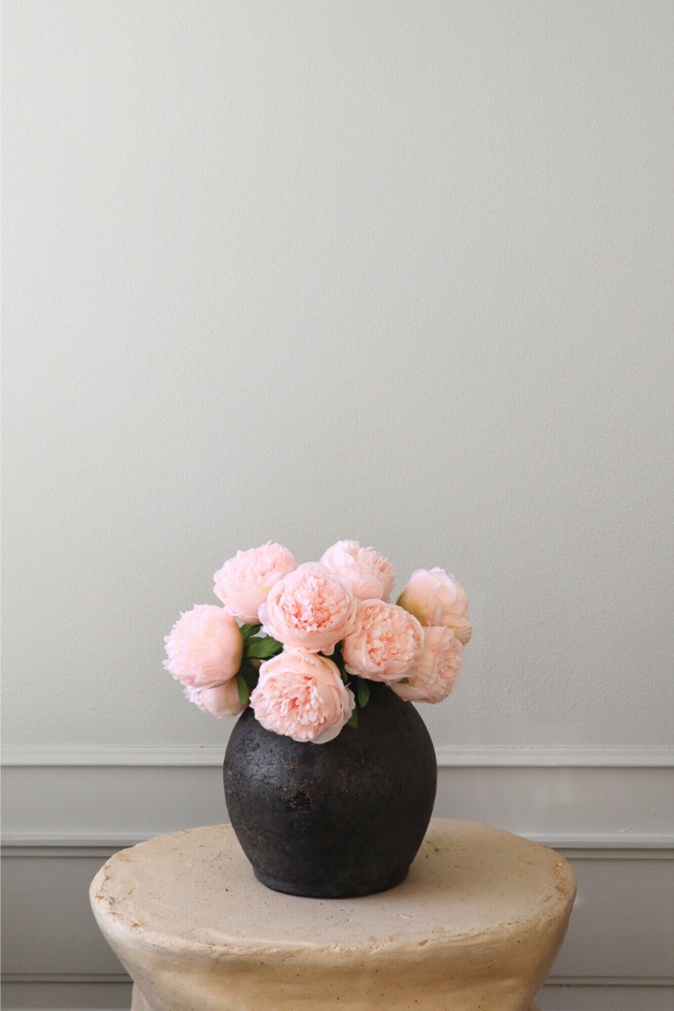 Kunstig Mini pæon buket - pink