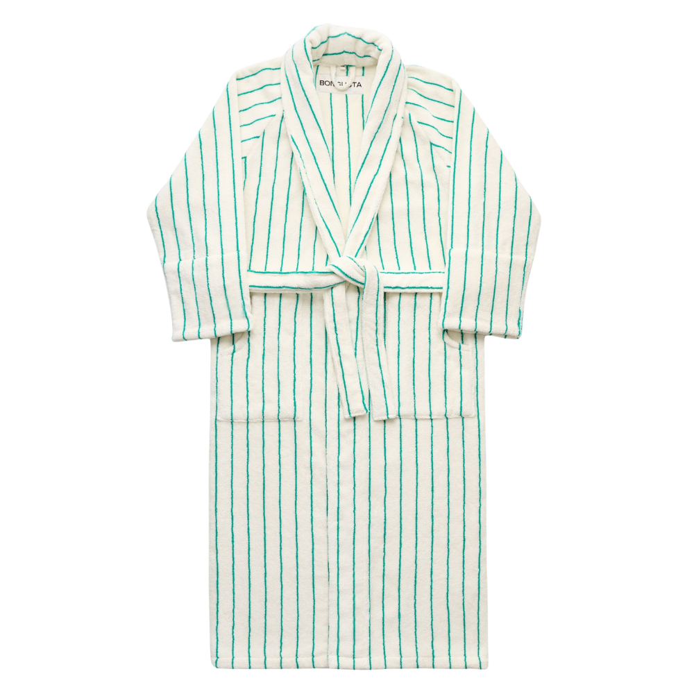 Naram badekåbe - Pure White & Grass