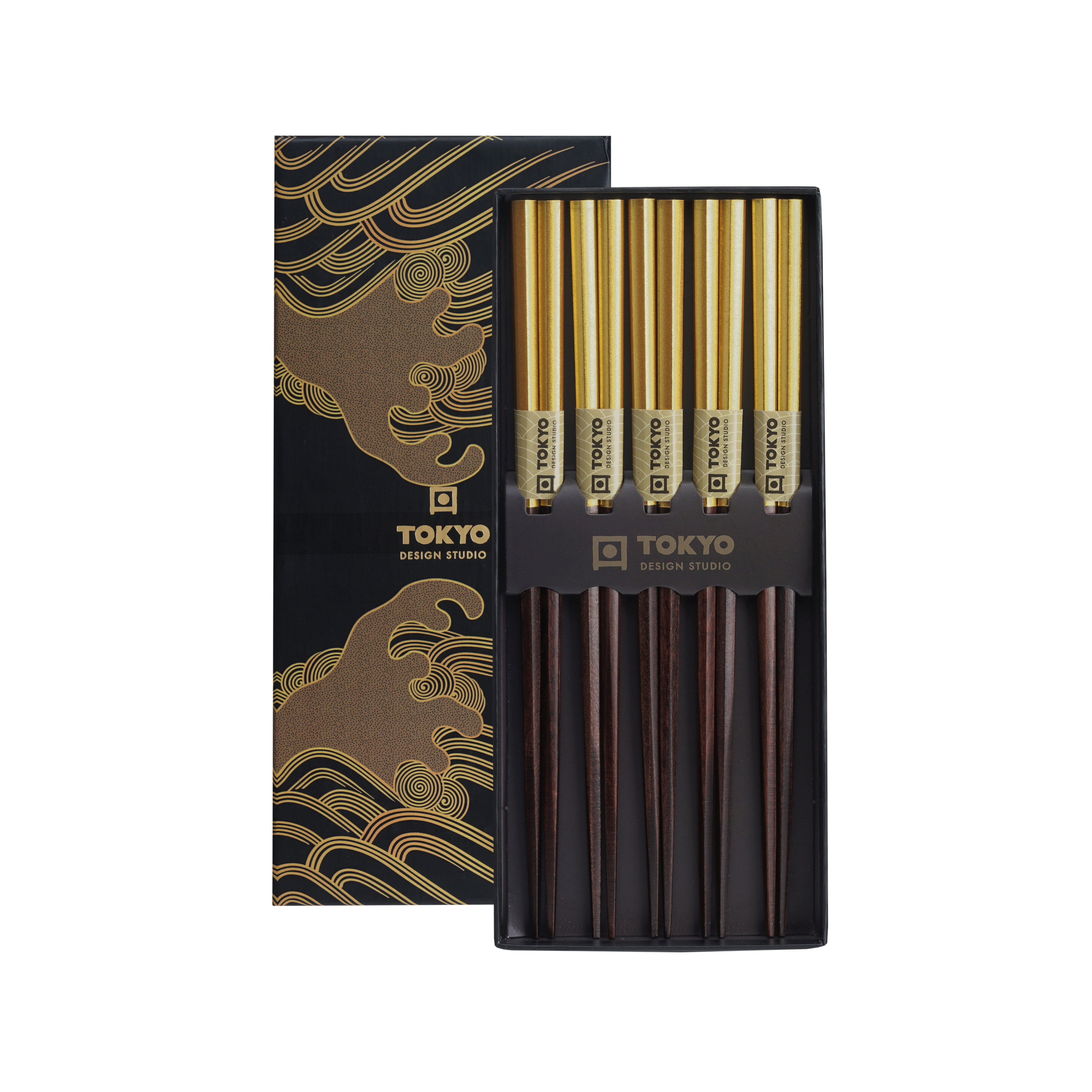 Spisepinde gavesæt, Gold - 5 par