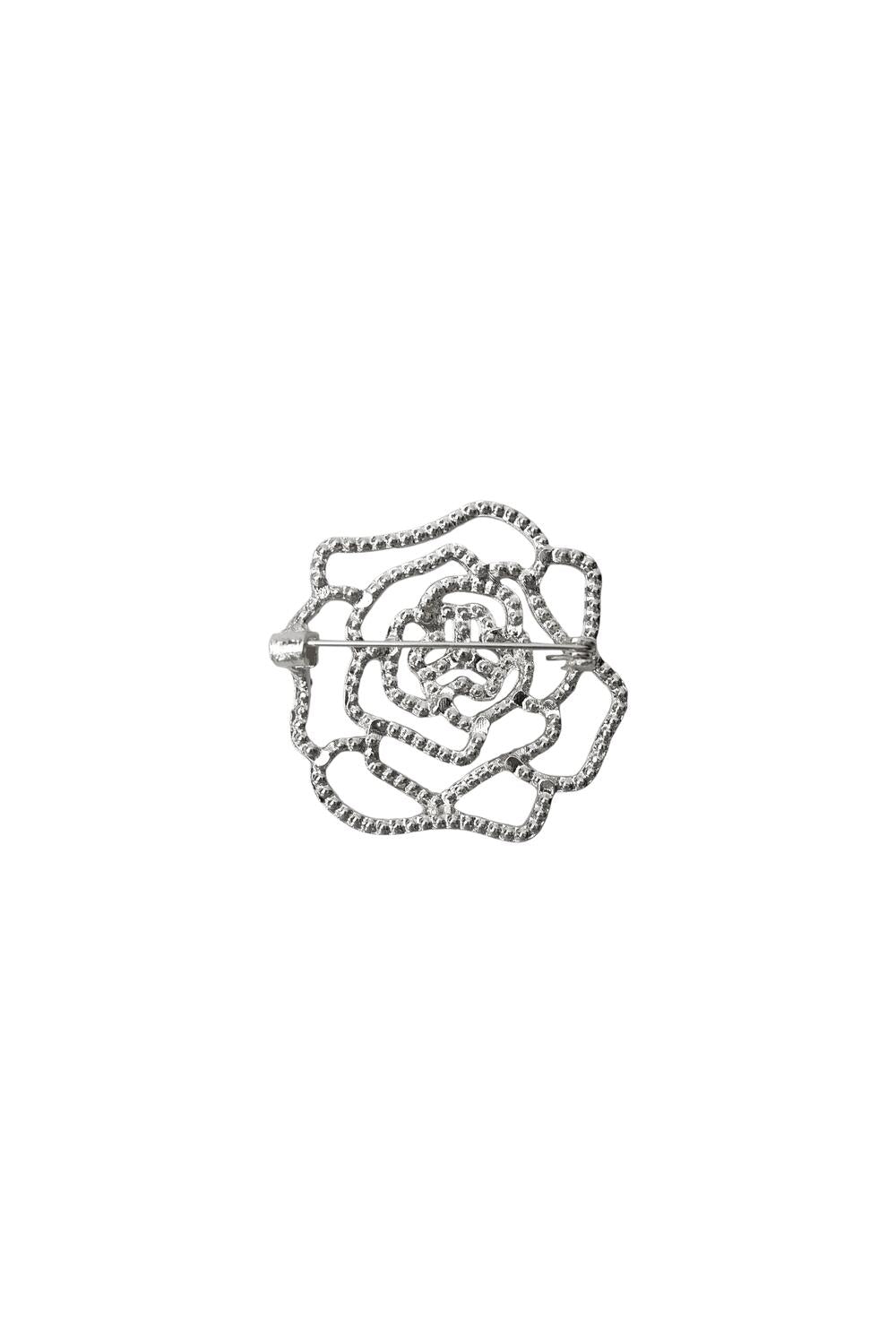 Rose broche - sølvfarvet