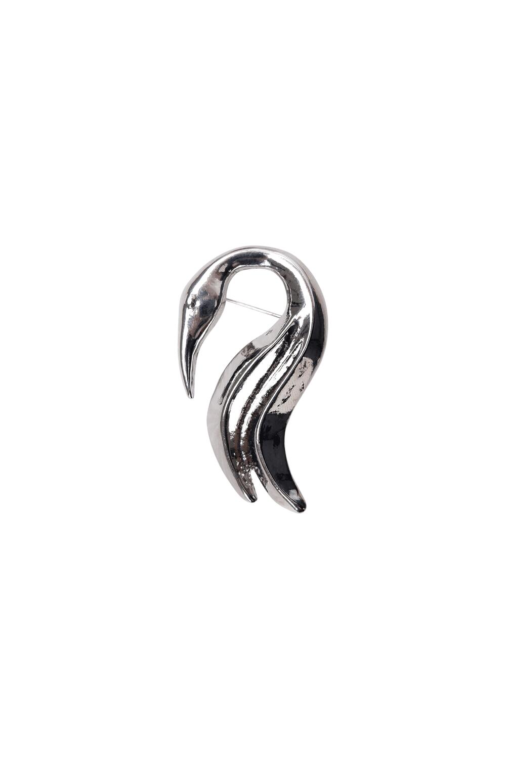 Swan broche - sølvfarvet